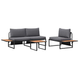 Garden Dining Set 3 pcs Anthracite Steel
