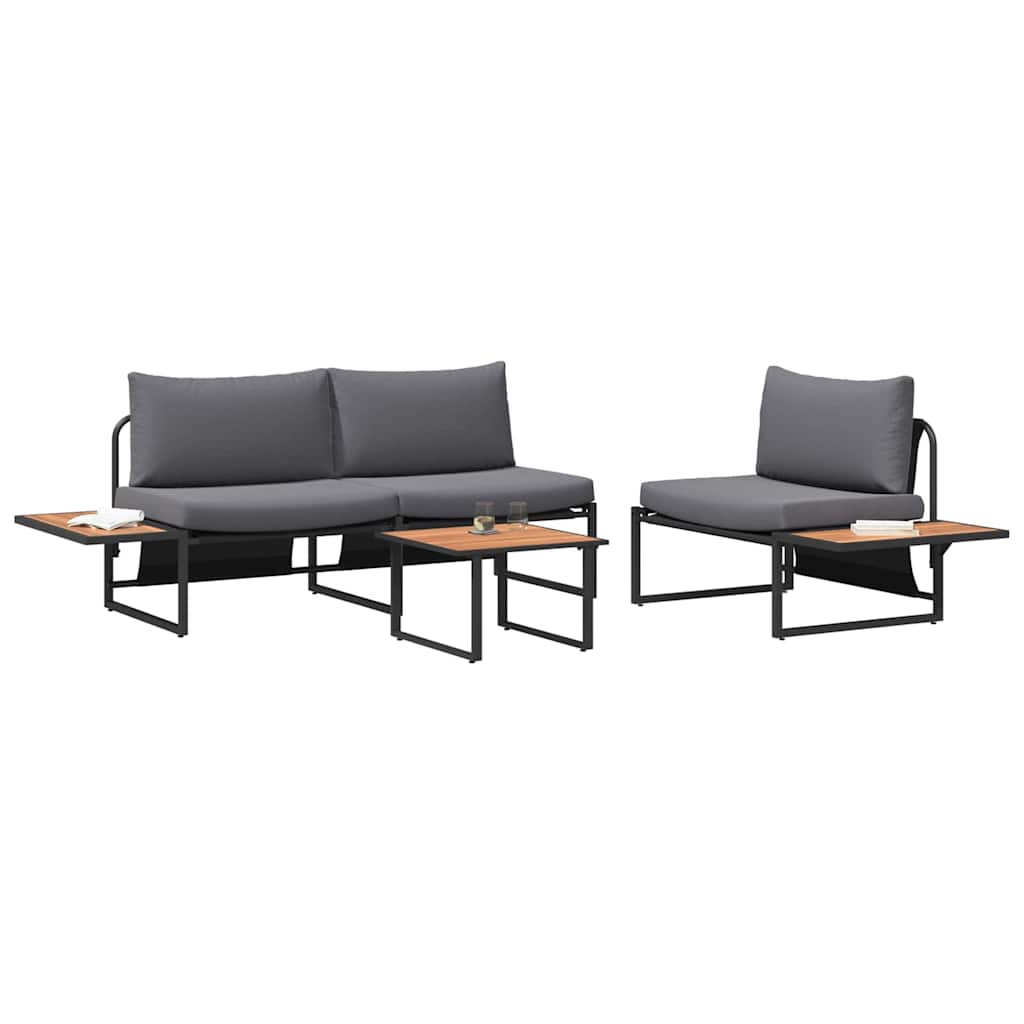 Garden Dining Set 3 pcs Anthracite Steel