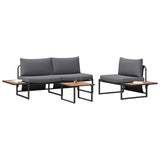 Garden Dining Set 3 pcs Anthracite Steel