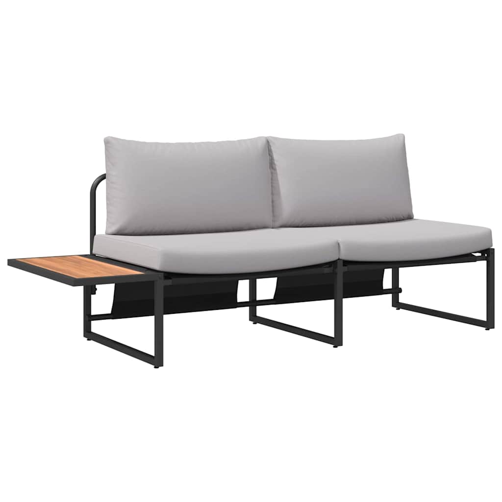 Garden Dining Set 3 pcs Light grey Steel
