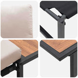 Garden Dining Set 3 pcs Taupe Steel