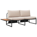 Garden Dining Set 3 pcs Taupe Steel