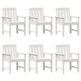 Garden Dining Chair 6 pcs White 65.5 x 55.5 x 88cm Plastic