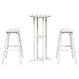 Garden Bar Set 3 pcs White HDPE