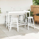 Garden Bar Set 4 pcs White HDPE