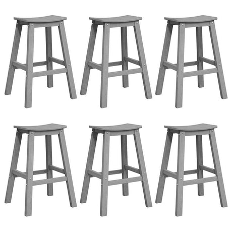 Garden Bar Set 6 pcs Light grey HDPE