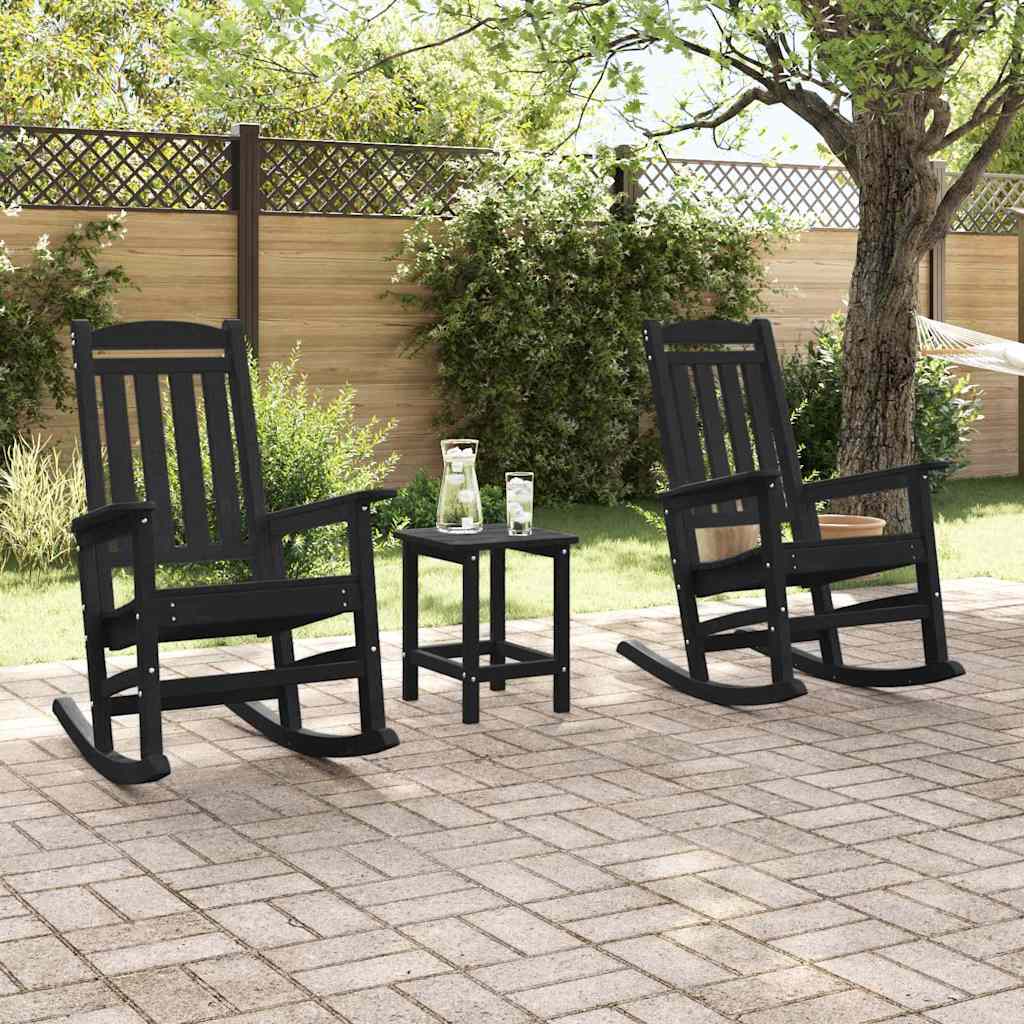 Garden Rocking Chair 2 pcs Black 70 x 92 x 108cm Plastic
