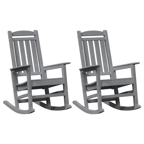 Rocking Chair 2 pcs Light Grey 92 x 70 x 108 cm Polyethylene