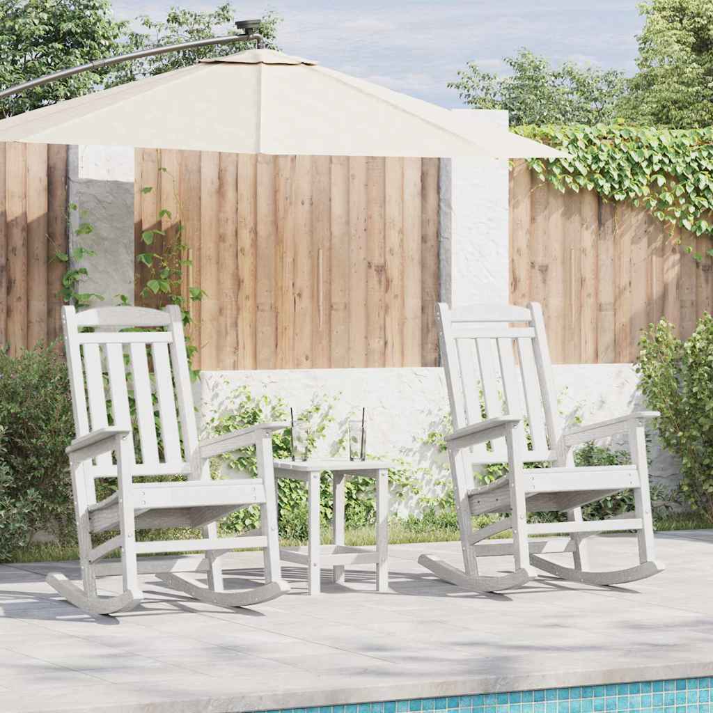 Garden Rocking Chair 3 pcs White 38 x 38 x 46cm Plastic