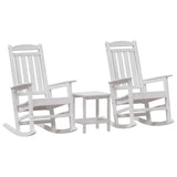 Garden Rocking Chair 3 pcs White 38 x 38 x 46cm Plastic