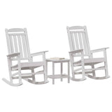 Garden Rocking Chair 3 pcs White 38 x 38 x 46cm Plastic