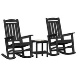 Garden Rocking Chair 3 pcs Black 38 x 38 x 46cm Plastic