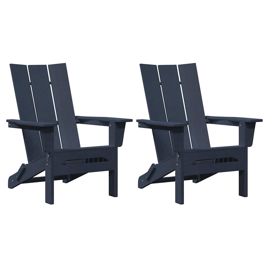 Garden Lounge Furniture 2 pcs Navy 74.5 x 80.5 x 90cm Plastic