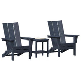Garden Lounge Furniture 3 pcs Navy 38 x 38 x 46cm Plastic