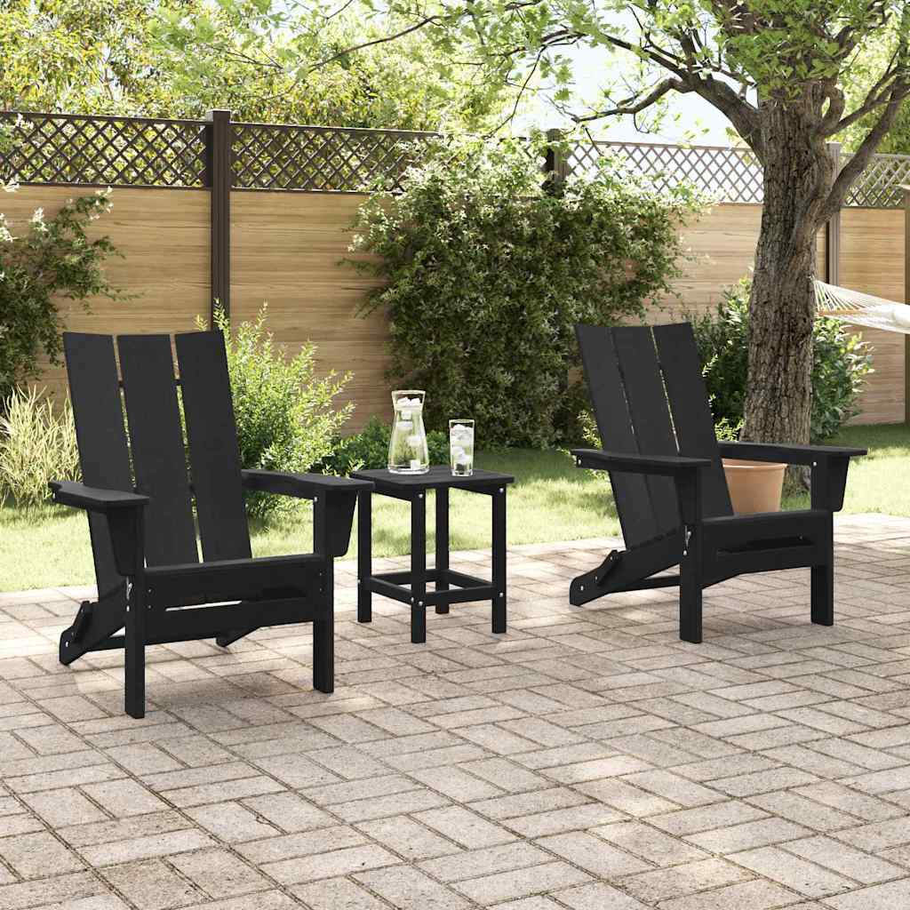 Garden Lounge Furniture 3 pcs Black 38 x 38 x 46cm Plastic