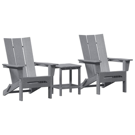 Garden Chair 3 pcs Light Grey 80.5 x 74.5 x 92 cm Polyethylene