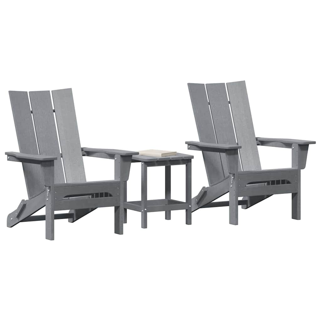 Garden Chair 3 pcs Light Grey 80.5 x 74.5 x 92 cm Polyethylene