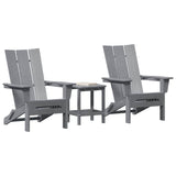 Garden Chair 3 pcs Light Grey 80.5 x 74.5 x 92 cm Polyethylene