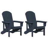 Garden Lounge Furniture 2 pcs Navy 74 x 82 x 90cm Polyethylene