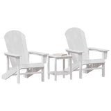 Garden Lounge Furniture 3 pcs White 38 x 38 x 46cm Polyethylene