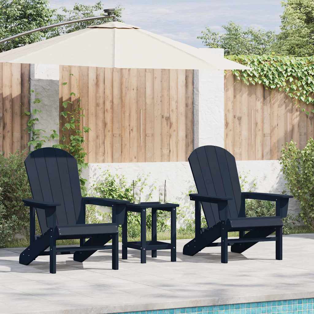 Garden Lounge Furniture 3 pcs Navy 38 x 38 x 46cm Polyethylene