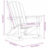 Adirondack Rocking Chairs 2 pcs Black HDPE