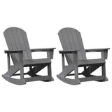 Adirondack Rocking Chairs 2 pcs Light Grey HDPE