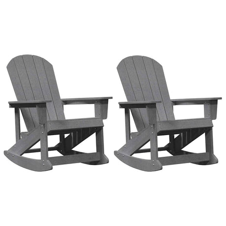 Adirondack Rocking Chairs 2 pcs Light Grey HDPE