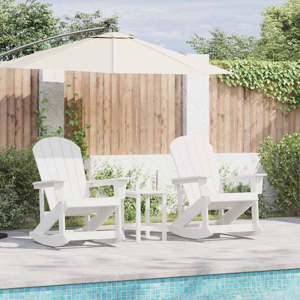 Garden Lounge Set 3 pcs White HDPE