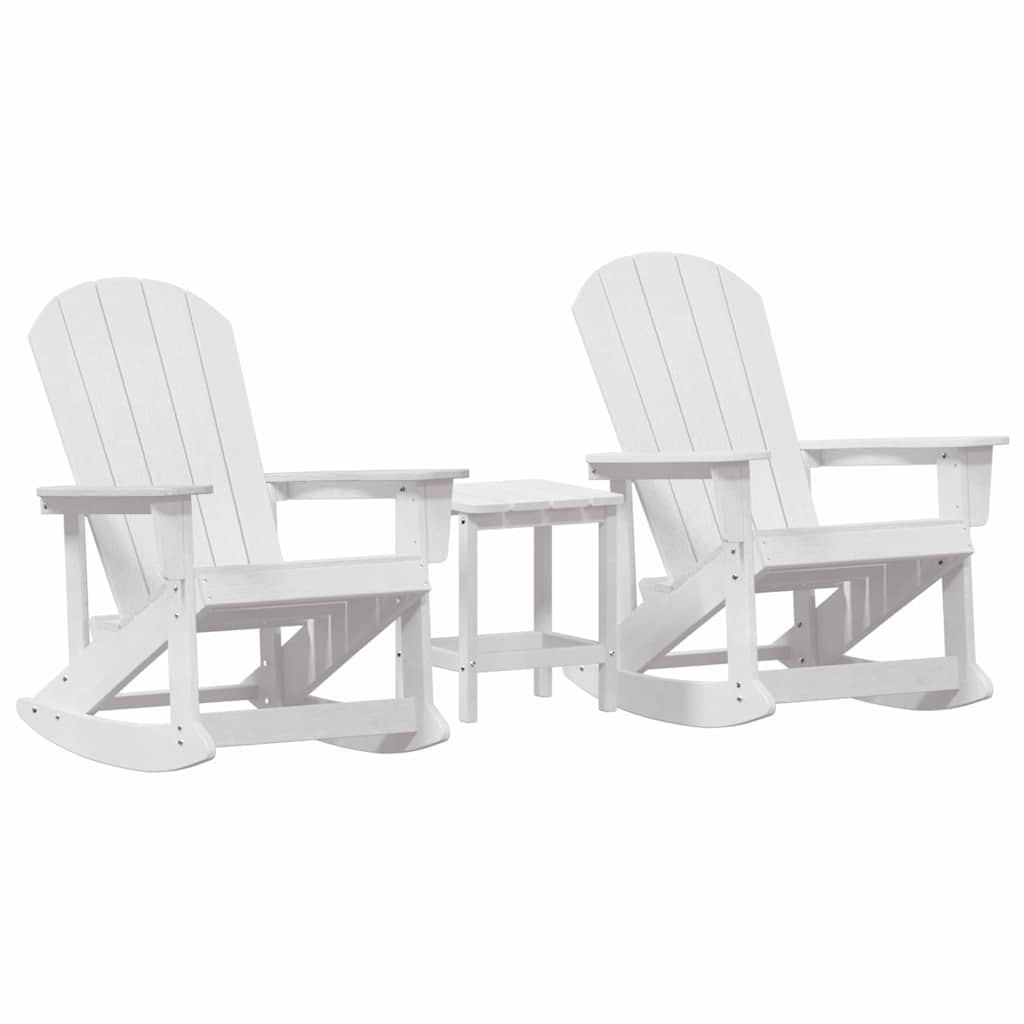 Garden Lounge Set 3 pcs White HDPE