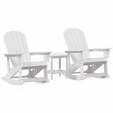 Garden Lounge Set 3 pcs White HDPE