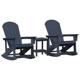 Garden Lounge Set 3 pcs Navy blue HDPE