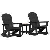 Garden Lounge Set 3 pcs Black HDPE
