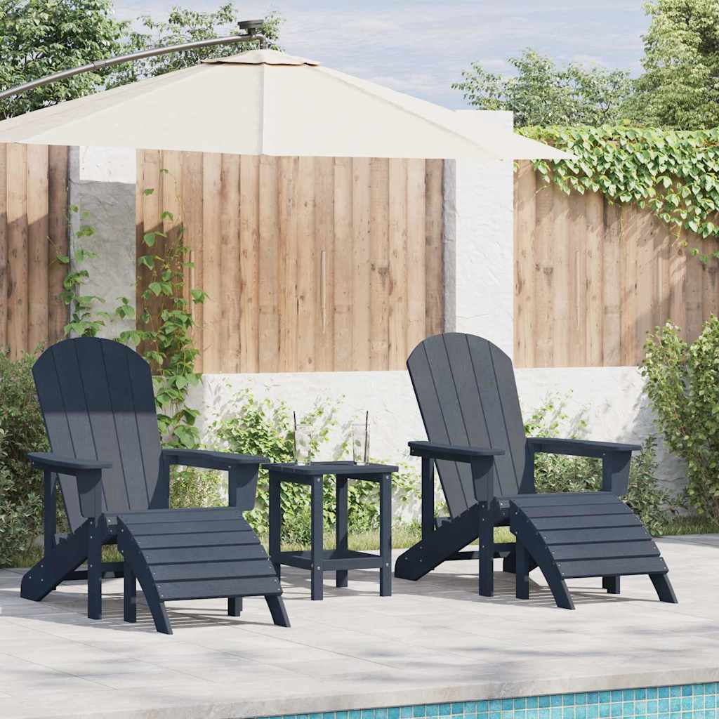 Garden Lounge Furniture 2 pcs Navy 74 x 82 x 90cm Plastic