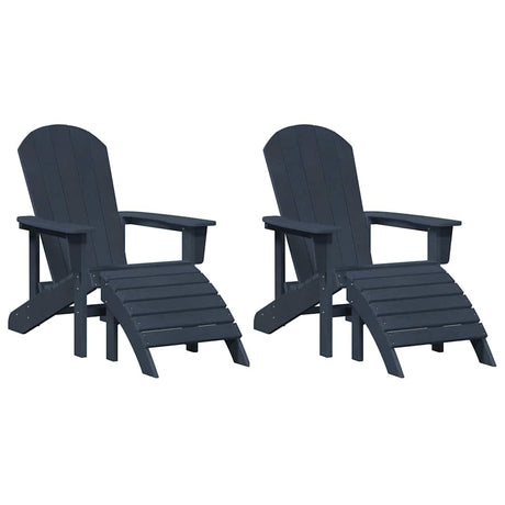 Garden Lounge Furniture 2 pcs Navy 74 x 82 x 90cm Plastic