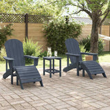 Garden Lounge Furniture 3 pcs Navy 38 x 38 x 46cm Plastic