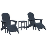 Garden Lounge Furniture 3 pcs Navy 38 x 38 x 46cm Plastic