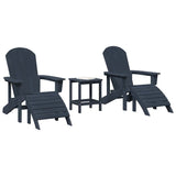 Garden Lounge Furniture 3 pcs Navy 38 x 38 x 46cm Plastic