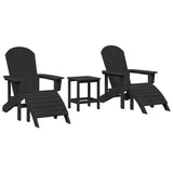 Garden Lounge Furniture 3 pcs Black 38 x 38 x 46cm Plastic