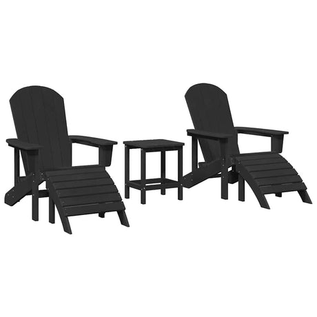 Garden Lounge Furniture 3 pcs Black 38 x 38 x 46cm Plastic