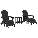 Garden Lounge Furniture 3 pcs Black 38 x 38 x 46cm Plastic
