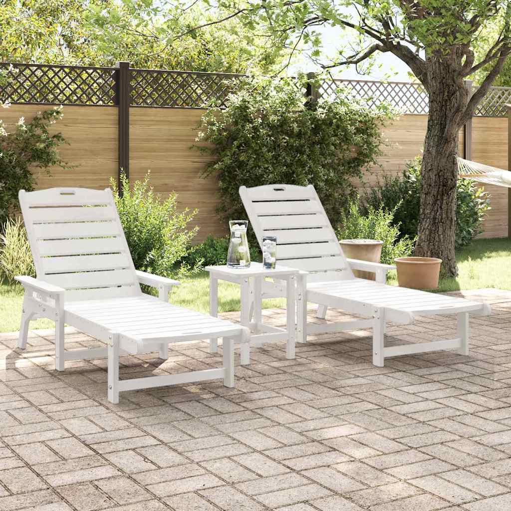 Garden Lounge Furniture Reclining 2 pcs White 53 x 195.5 x 30cm
