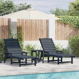 Garden Lounge Furniture 3 pcs Navy 38 x 38 x 46cm Polyethylene