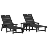 Garden Lounge Furniture 3 pcs Black 38 x 38 x 46cm Polyethylene