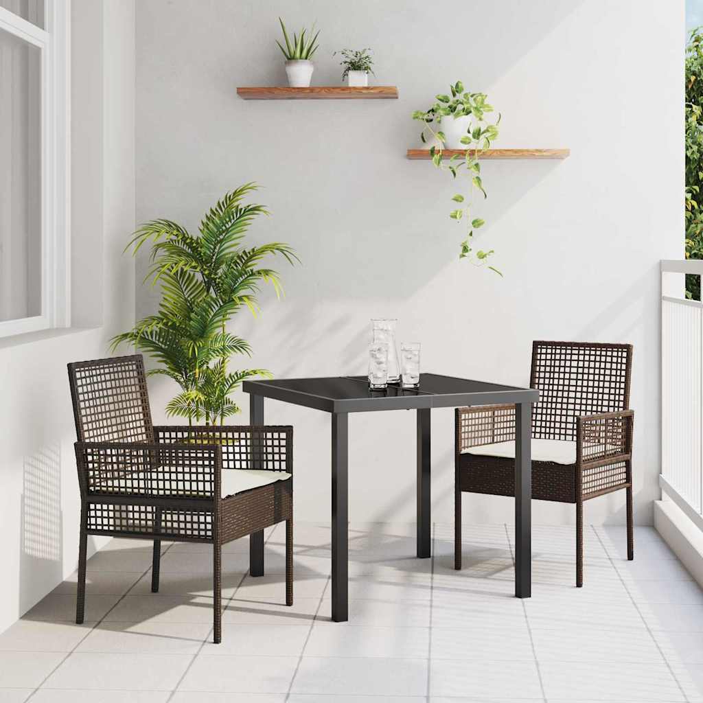 Garden Chair 2 pcs Brown 53 x 60 x 85cm Poly Rattan