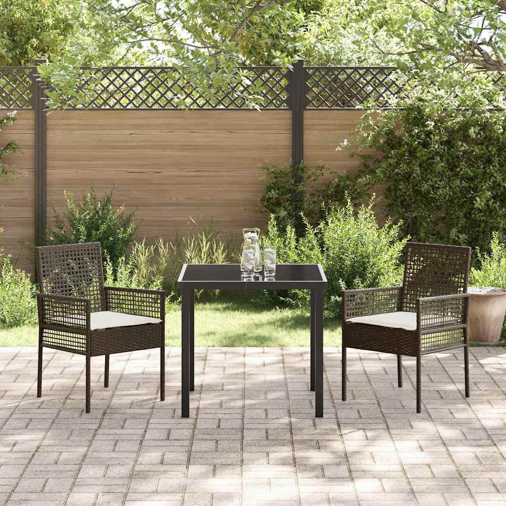 Garden Chair 2 pcs Brown 53 x 60 x 85cm Poly Rattan