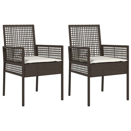 Garden Chair 2 pcs Brown 53 x 60 x 85cm Poly Rattan