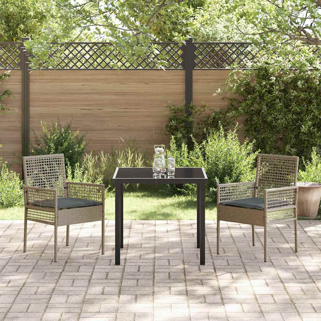 Garden Chair 2 pcs Grey 53 x 60 x 85cm Poly Rattan