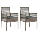 Garden Chair 2 pcs Grey 53 x 60 x 85cm Poly Rattan