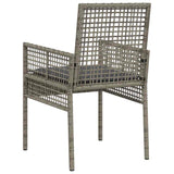 Garden Chair 2 pcs Grey 53 x 60 x 85cm Poly Rattan
